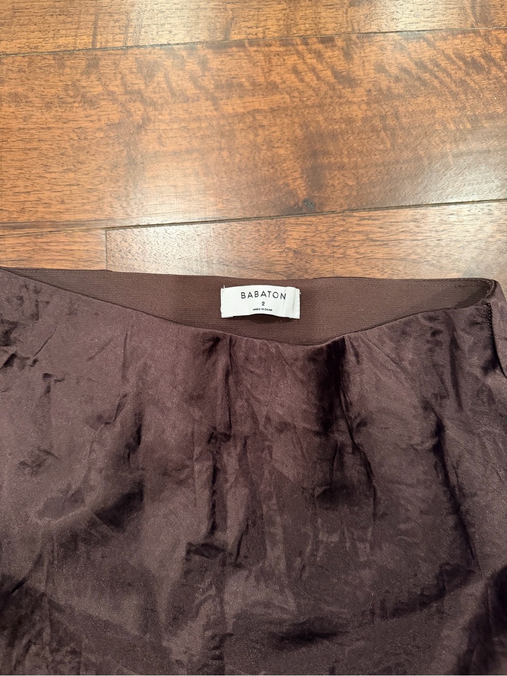 Aritzia Babaton Brown Satin Midi Skirt - Women's Sleek Slip - Picture 3 of 3